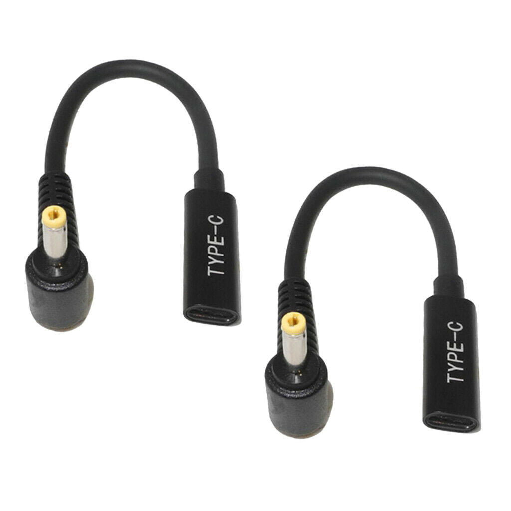 Lots 2 Type-C Female To Elbow Short Line Laptop Adapter For Lenovo Air 12 15
