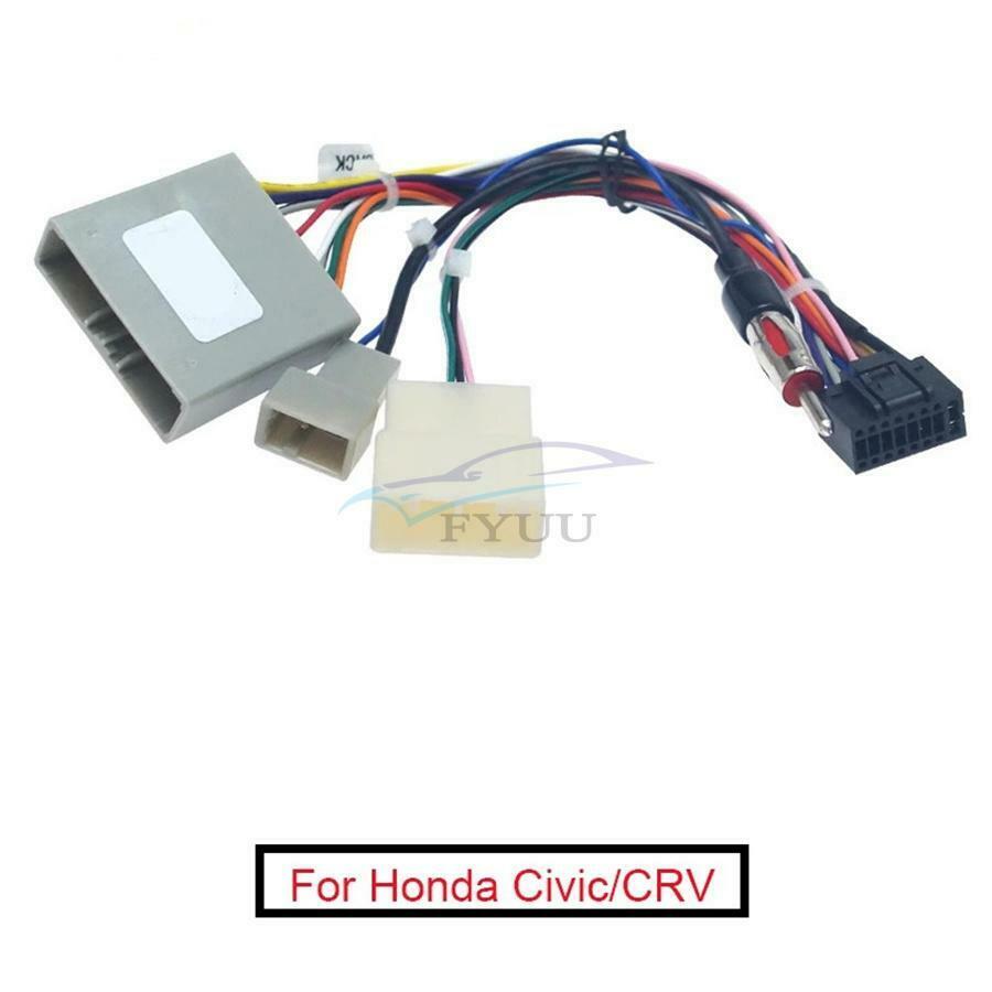 Car Android Player 16PIN Wiring Harness Radio Antenna Adapter For HondaCRV 06-09