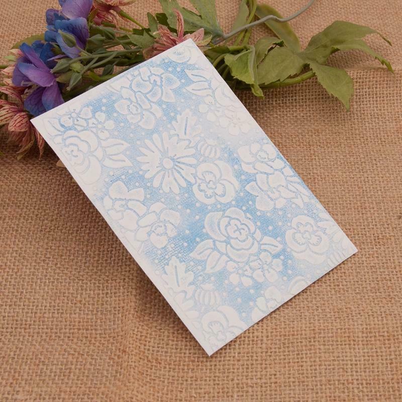 Plastic Embossing Folder DIY Embossed Crafts Making Flower Pattern Background