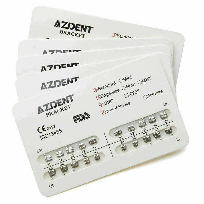 40 Packs Orthodontics Brackets Dental Braces Standard Edgewise 018" 3-4-5 Hooks