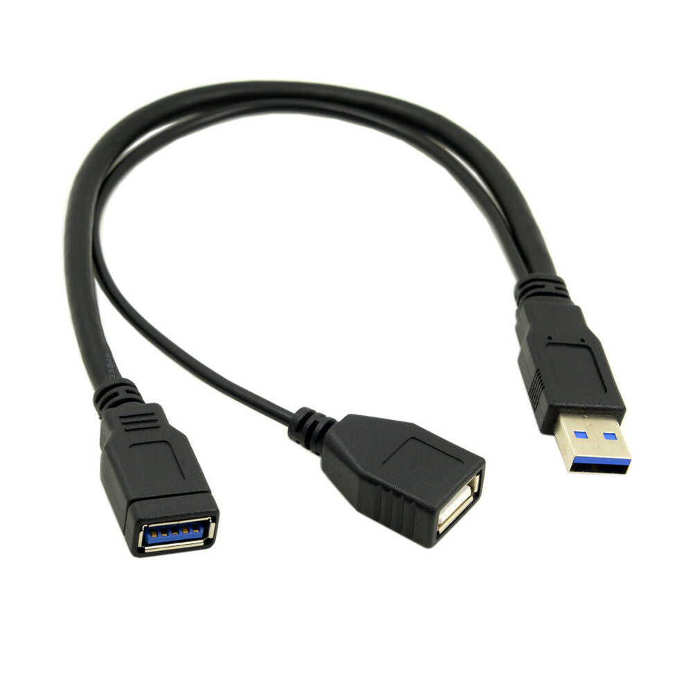 1pc Super Speed USB 3.0 Male to USB 3.0 Female USB 2.0 Female Y Adapter Cable