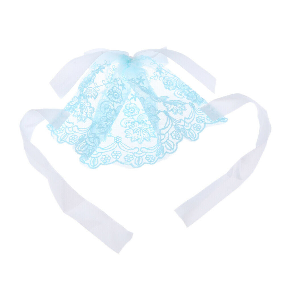 Newborn Baby Girls Toddler Infant Lace Flower Bonnet Hat   Photo Prop Blue