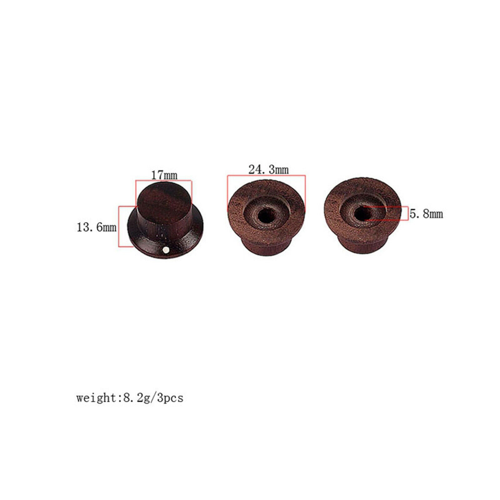 3pcs Wooden Speed Control Knob Volume Knobs Tone Control Knobs Accessories