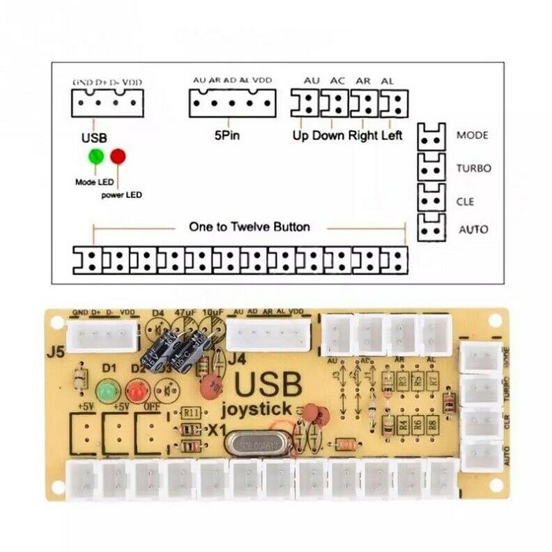 Arcade Game DIY Kits no Delay Buttons+Joystick+USB Encoder Fit for MAME PC  BS5