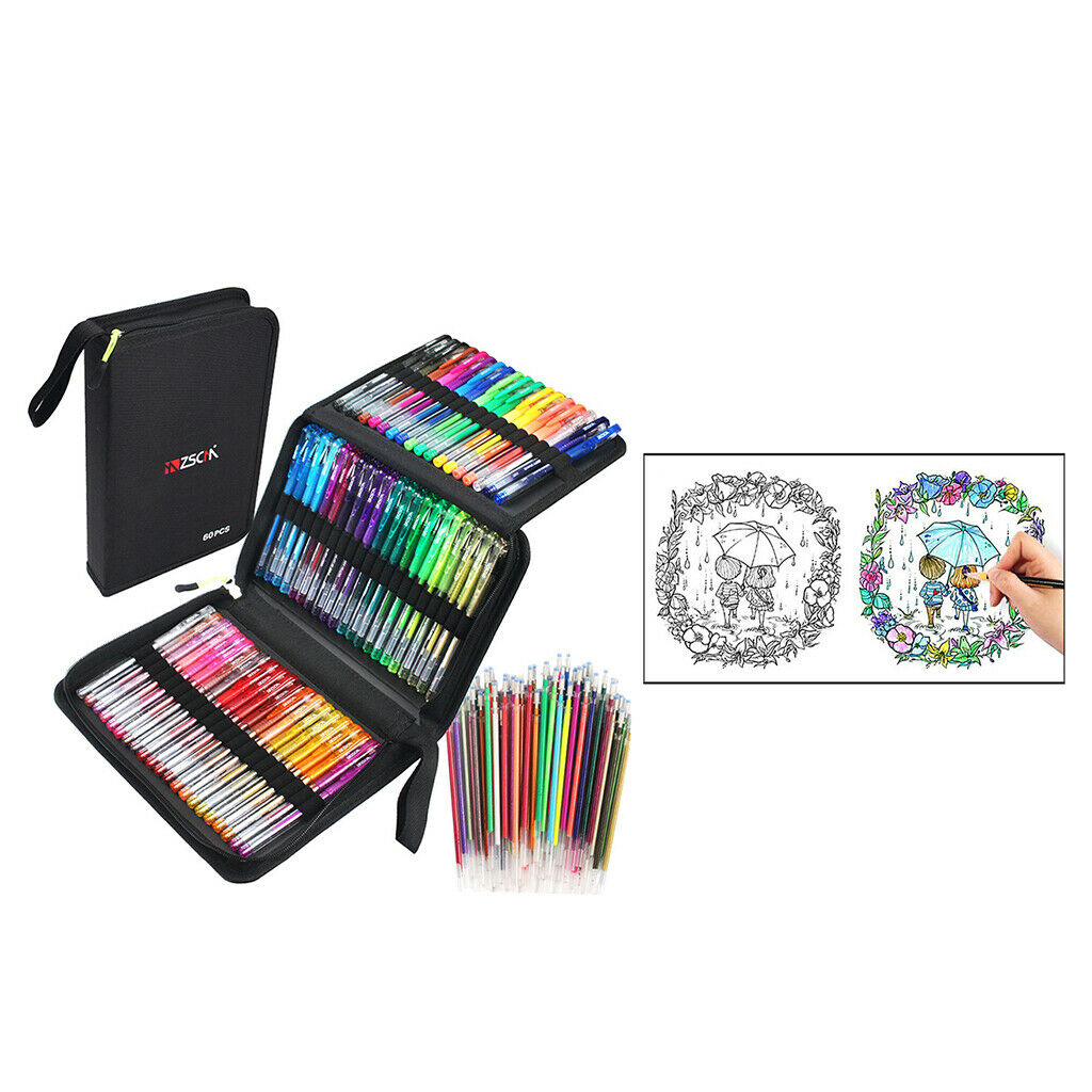 Art Supplies 121Pcs Unique Colors Glitter Gel Pens Markers Pen Set for