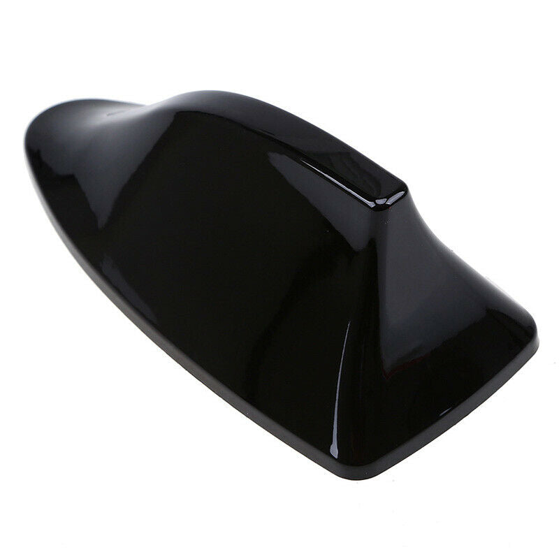 Black Car Rear Roof Shark Fin Antenna AM/FM Radio Signal Decoration Aerial Cover