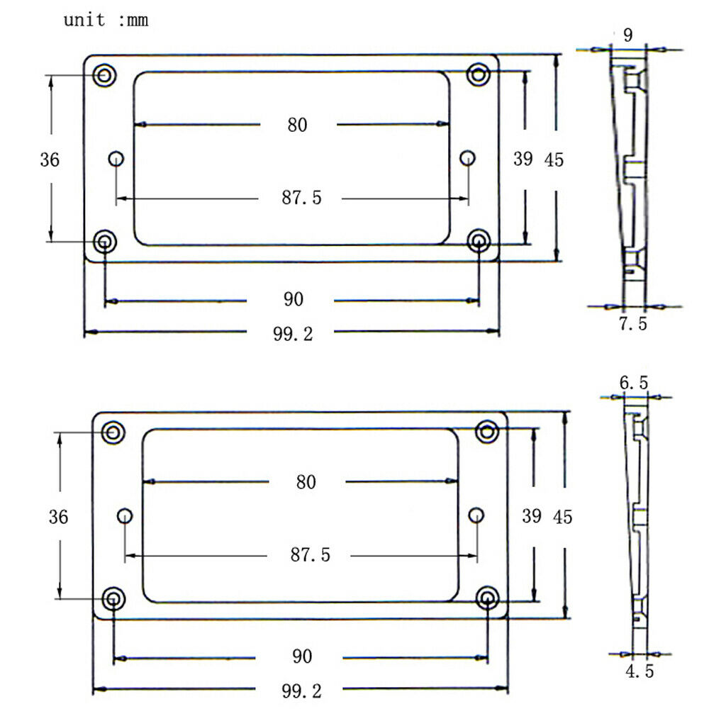 2pcs Mounting Ring Frame Pickup Mounting Ring Set for Humbucker Pickups