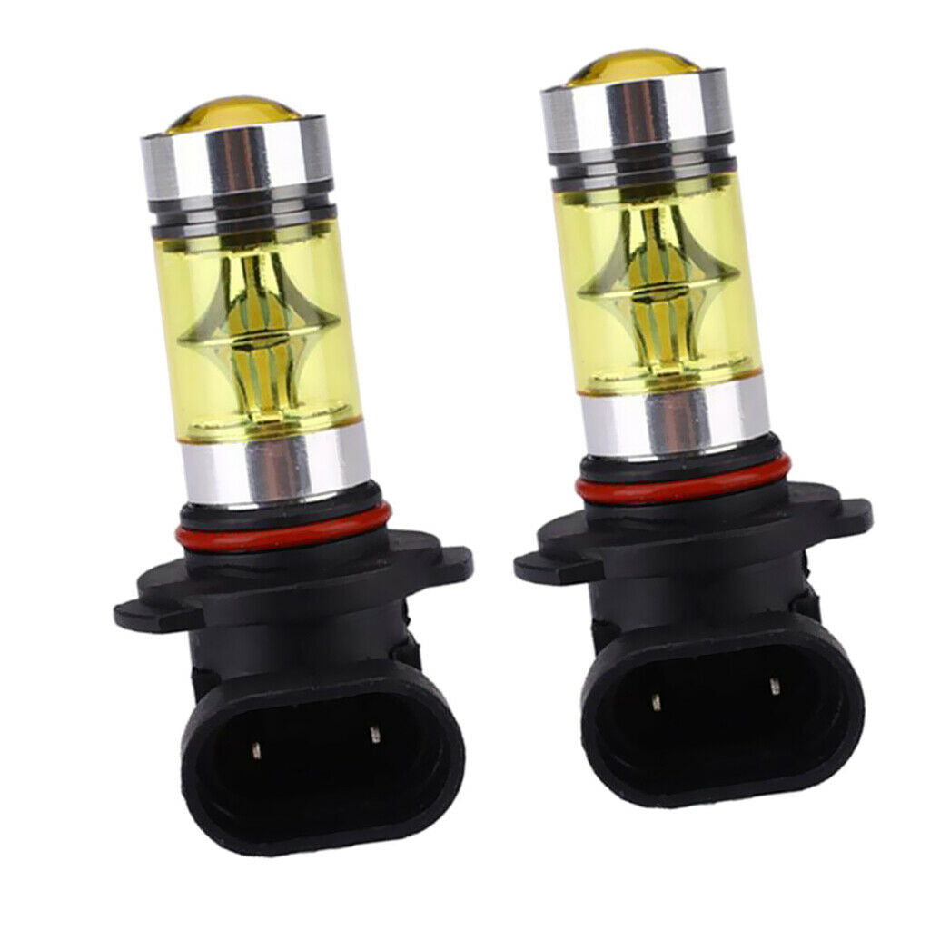 Pair 9006 HB4 100W 4300K LED DRL Foglight Bulbs Lamps DC 12V-28V