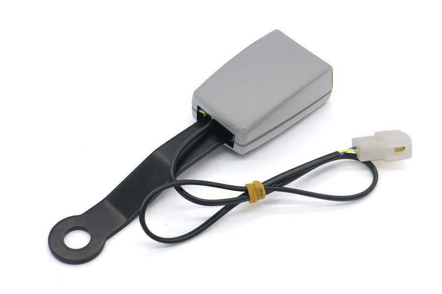 Grey Camlock Auto Front Seat Belt Buckle Socket Plug Connector w/Warning Cable