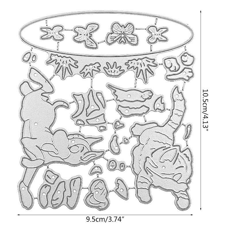 Cat Dog Butterfly Metal Cutting Dies Stencil Scrapbooking DIY Album Stamp Paper