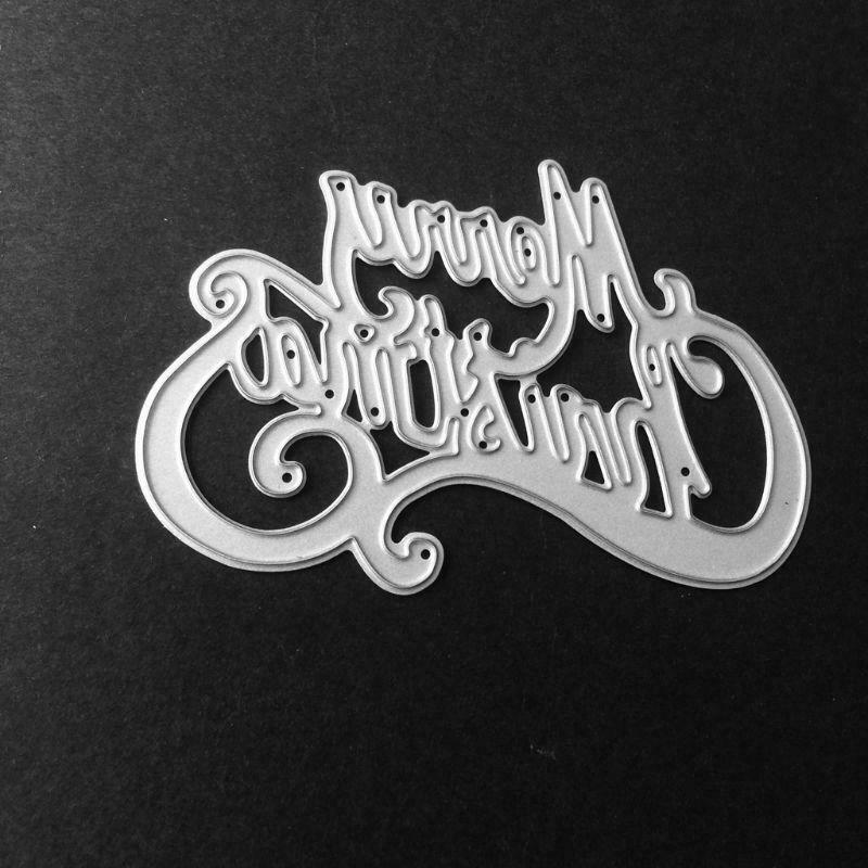 Merry Christmas Cutting Dies Stencil DIY Scrapbooking Embossing Album Paper Gift
