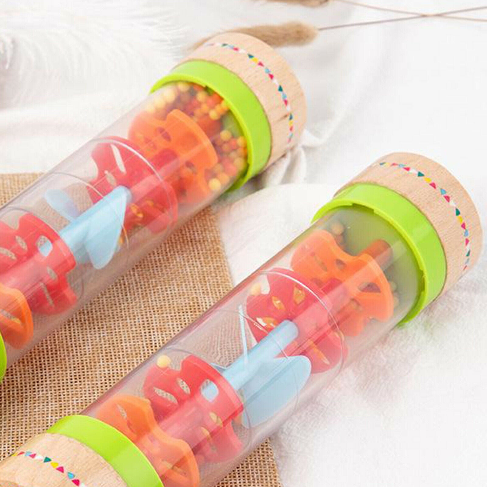 Toddlers Rainbow Rainstick Rainmaker Rain Shaker Sensory Musical Sound Rattles