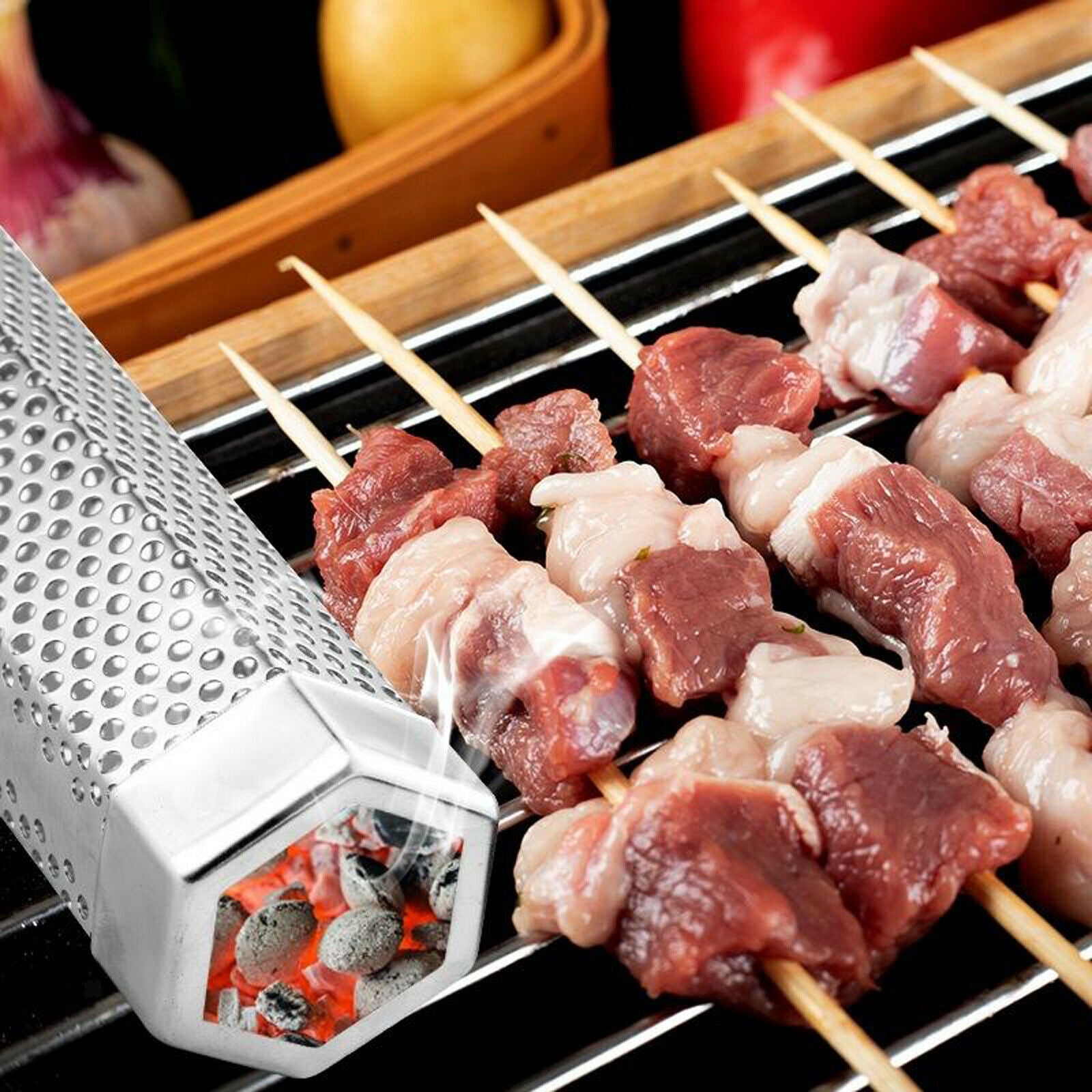 12'' Pellet Grill Smoker Tube BBQ Wood Pellet Cold Smoking Box Grilling Meat