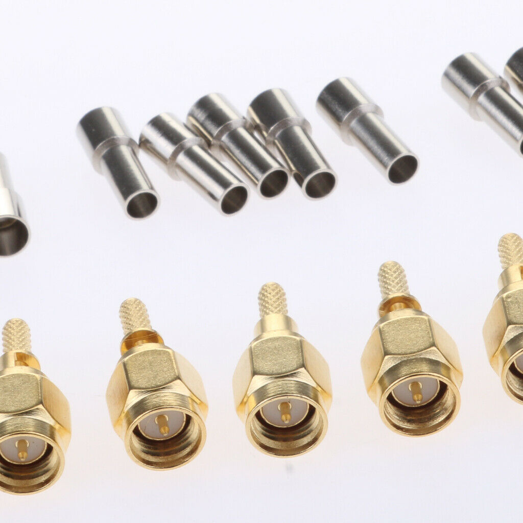 10x Connector SMA Male Plug Pin Crimp Window for RG174,RG316
