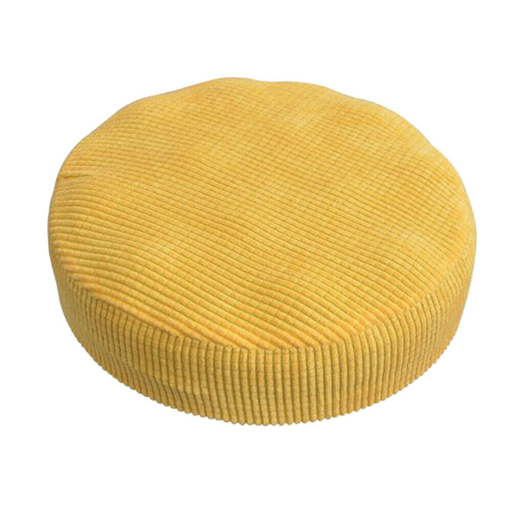Winter Plush Bar Stool Cover Round Lift Chair Seat Sleeve Yellow_35x35x10cm
