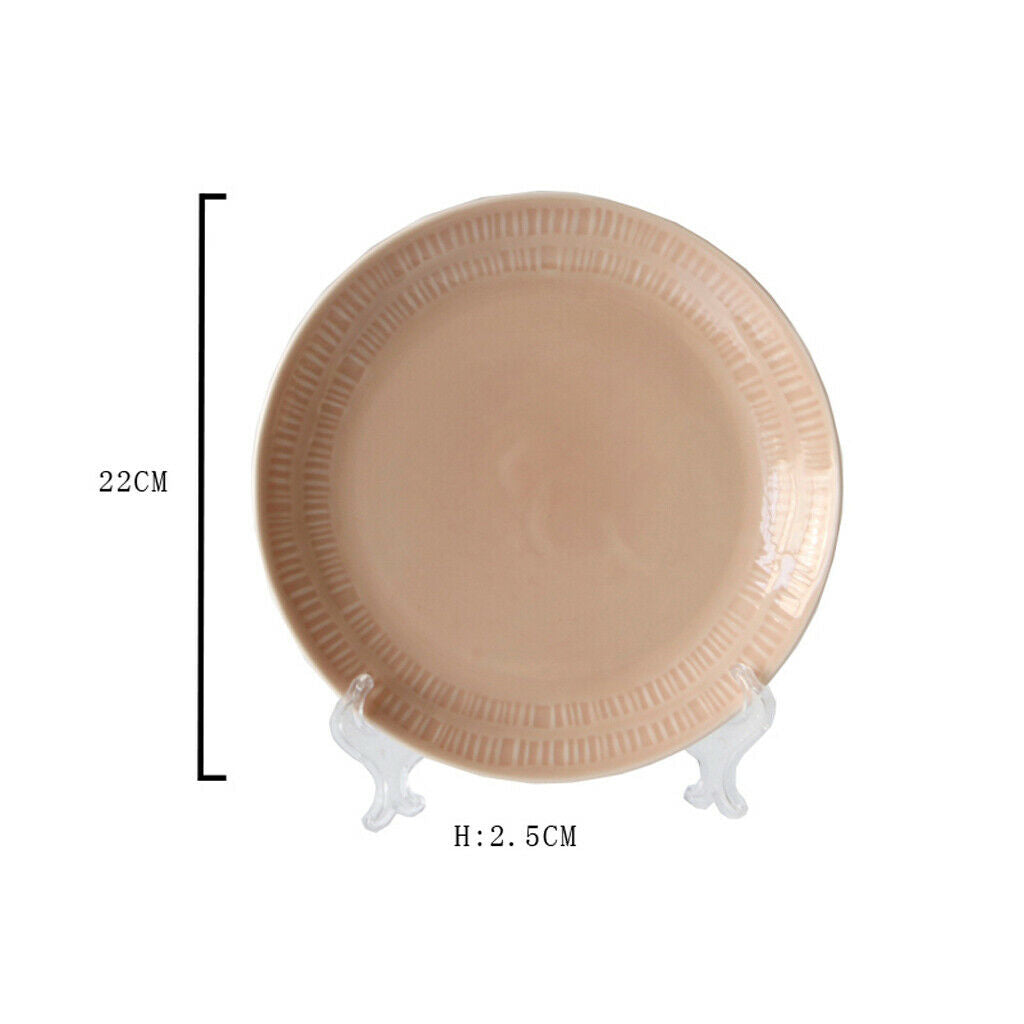 Rustic Dinner Plate, Round Serving Plate Set, Pink, Ideal for Weddings, Parties,