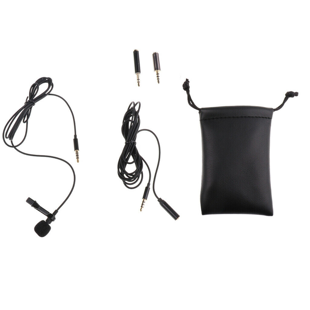 3.5mm Lavalier Lapel Clip-on Mic Microphone for Smartphone Phone Recording