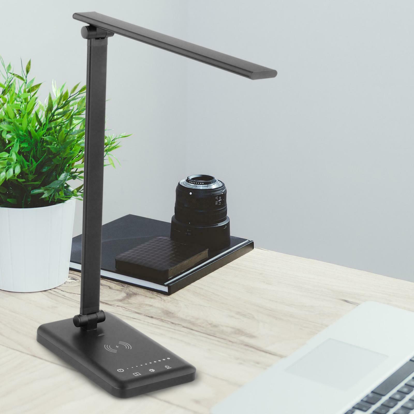 Modern Metal Desk Lamp with Wireless Charger Bedroom Table Light LED Lamps