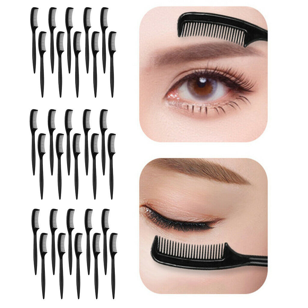 30Pcs Disposable Plastic Eyebrow Eyelash Grooming Combs Brushes Makeup Set
