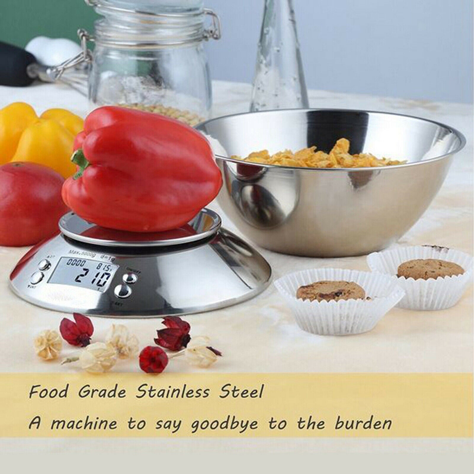 Stainless Steel Kitchen Scale Digital Display Cooking Accessory Baking Tool