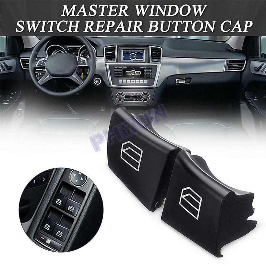 2Pcs Driver Window Switch Button Caps for Mercedes ML/GL/R Class W164 X164 W251