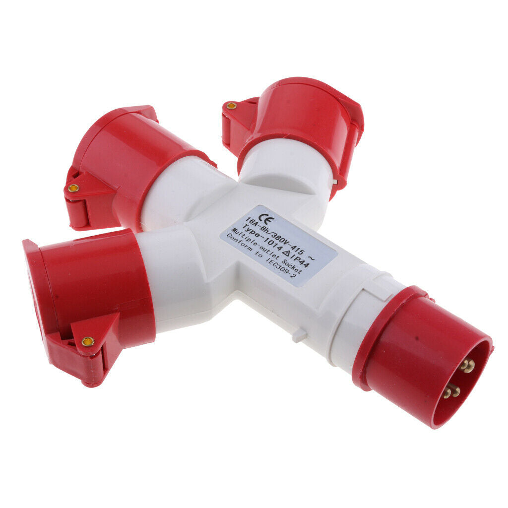 380V 16A Plug Socket Weatherproof IP44 3P+E Red+220-250V 16A IP44 2P+E Blue