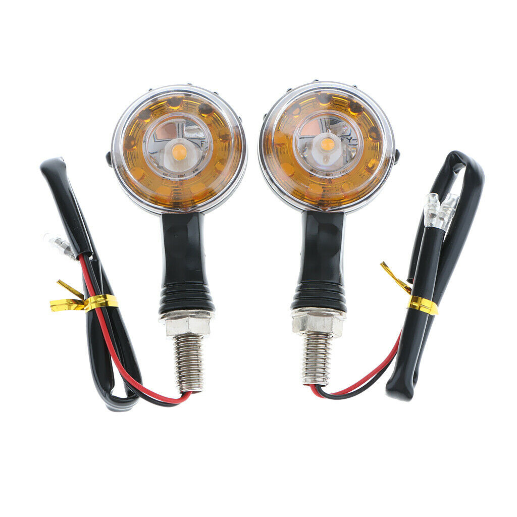 2x Universal 10 LEDs Motorcycle Turn Signal Light Taillight Indicator Amber