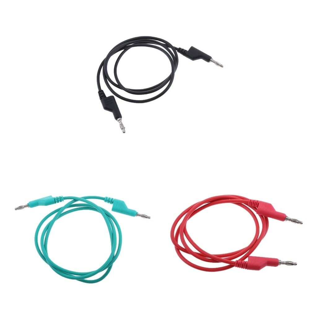 3 Pieces 4mm Stackable Banana Plug Wire Soft Silicone Test Cable Lead