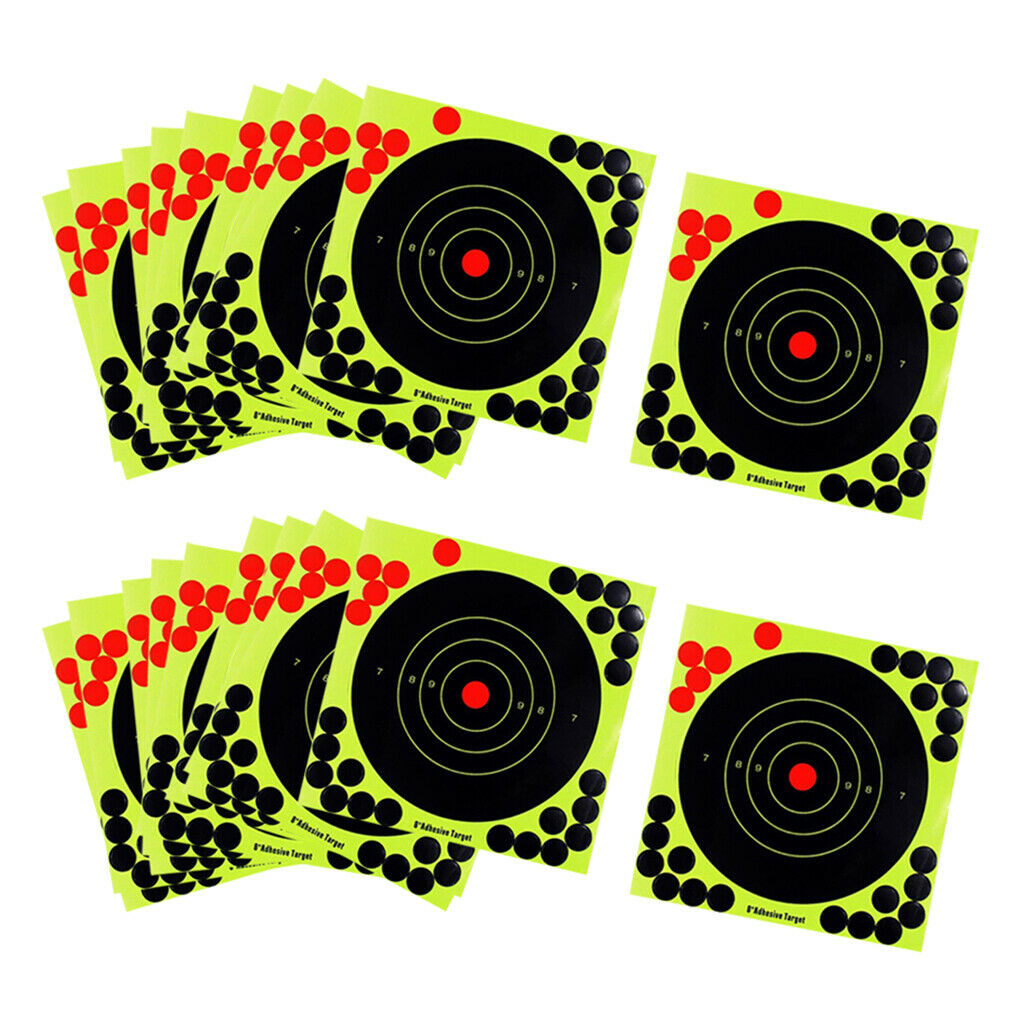 20Pcs 8inch Round Shape Shooting Targets Self Adhesive Splatter Fluorescent