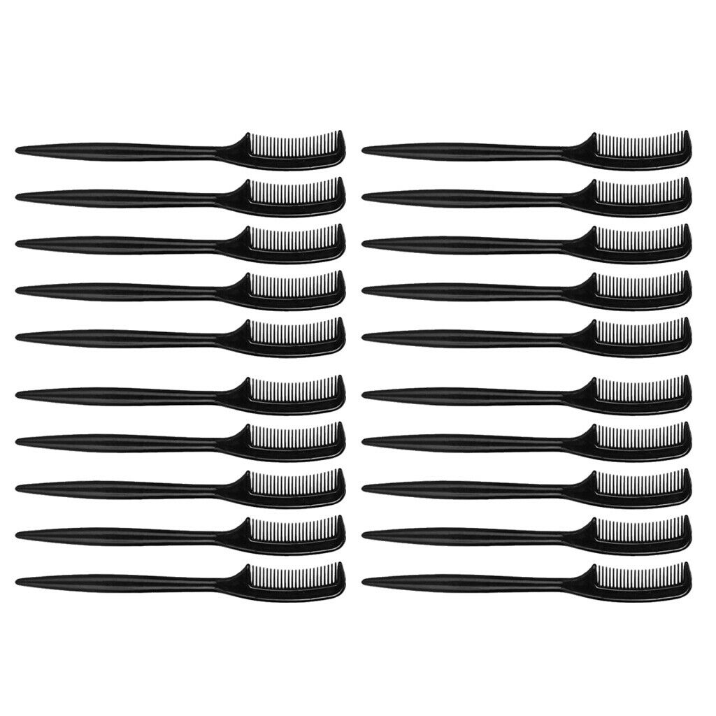 20 Pieces Mini Eyebrow or Eyelash Comb Disposable Brushes for Makeup - Black