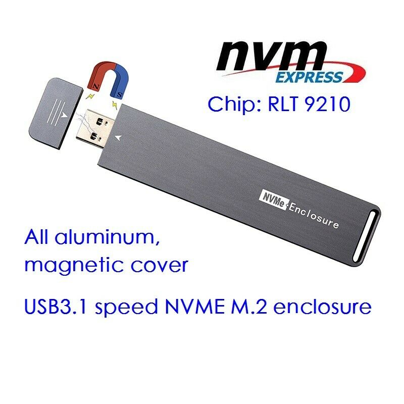 M2 NVMe SSD Case Enclosure M.2 PCI-e SSD to USB3.0 USB3.1 External SSD Box new