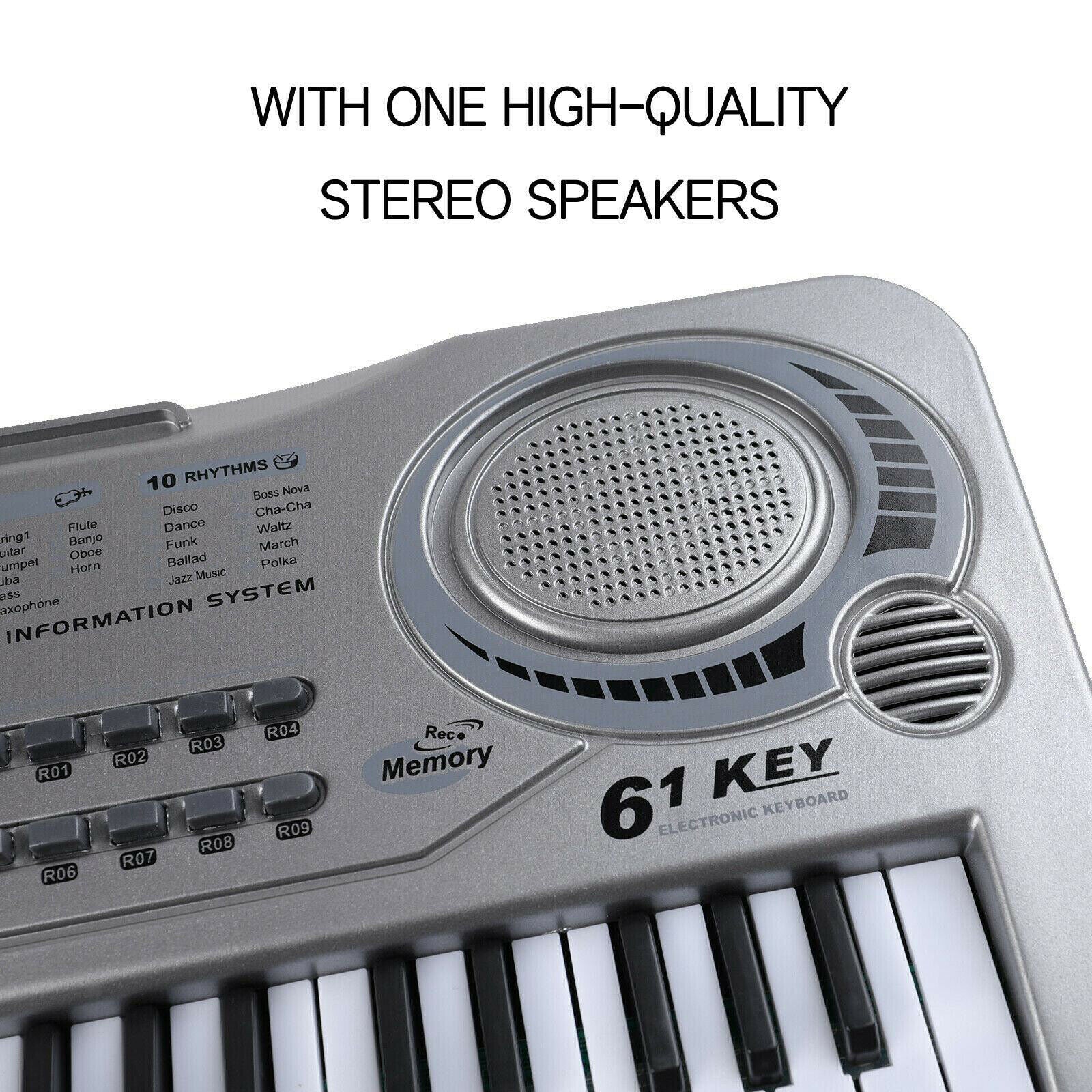 Portable Electronic 61 Keys Piano Keyboard Music Instrument for Adults Kids