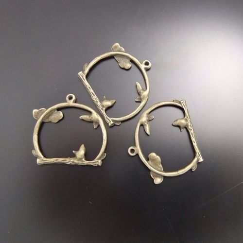 30 pcs Antiqued Bronze Bird Stand Pendant Jewelry Making Charm Alloy 21x27mm