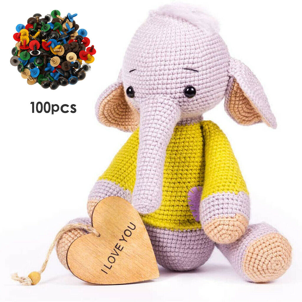 100pcs Mixed Color Plastic Animal Safety Eyes for Animal Toys DIY Supplies
