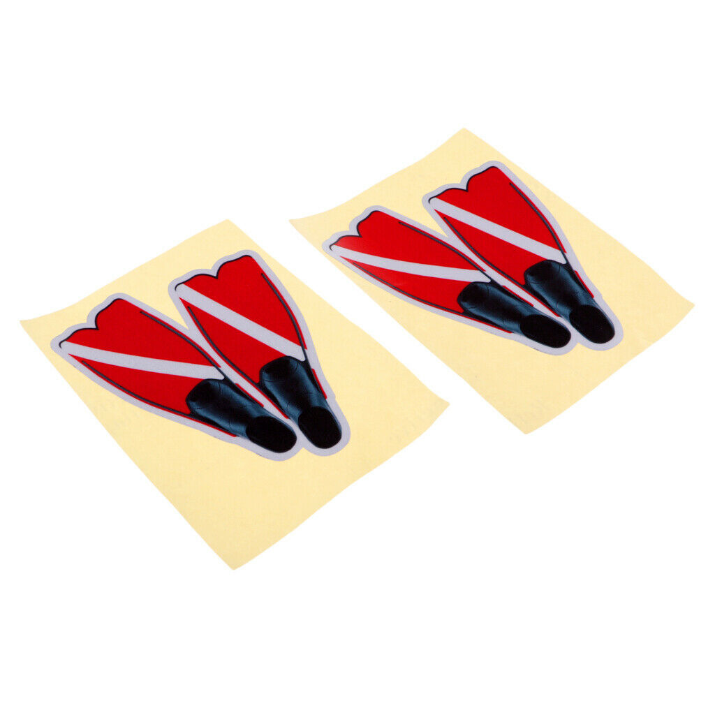 4 Pieces Self-adhesive Reflective Diving Diver Diving