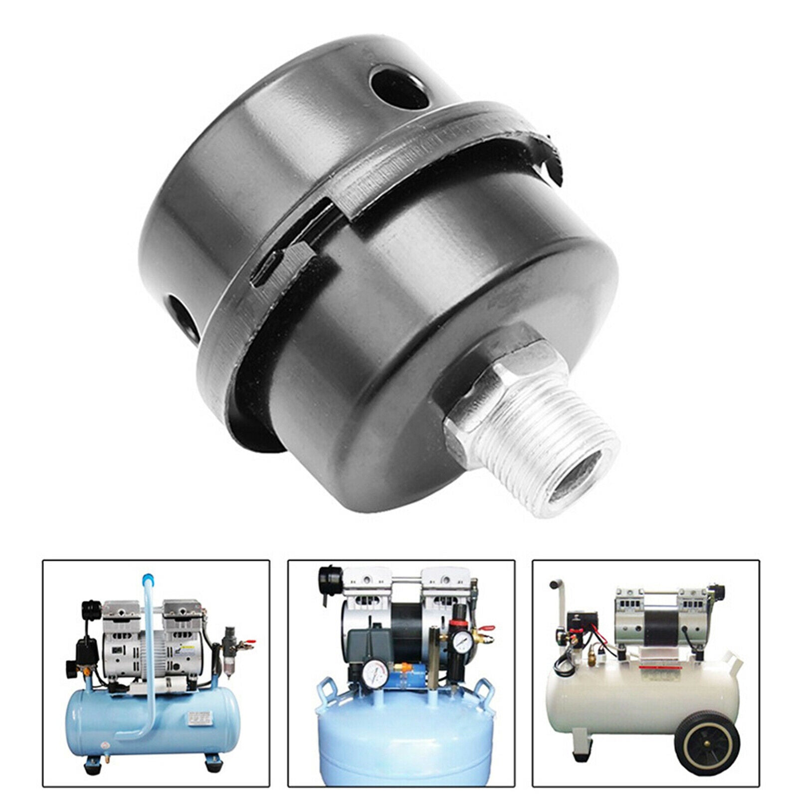 Thread Alloy Air Compressor Intake Filter Noise Muffler Silencer 20mm
