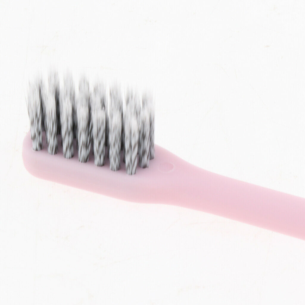 Adults Bamboo Charcoal Fiber Toothbrush Soft Bristle Tooth Brush Pink