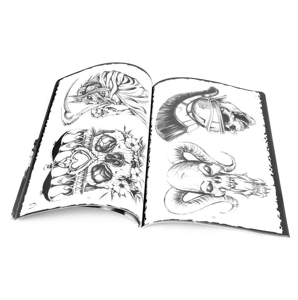 76 Pages Flowers Tattoo Reference Coloring Book Sketch Instruction Autograph