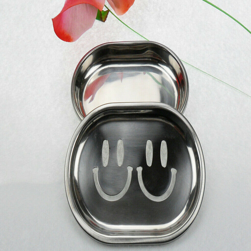 Stainless Steel Water Draining Soap Dish Case Holder Drainer Stand Bathroom