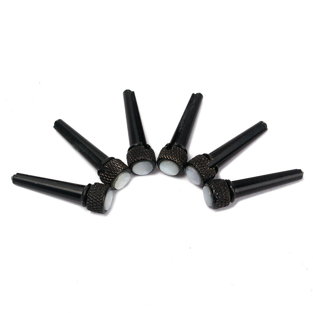 Set of 6 Copper Acoustic Guitar/Mandolin Bridge Pins Replacement-Black
