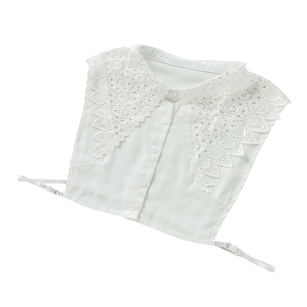 Elegant Faux Collar Hollow Flower False Lapel Shirt Dickey Collar Removable