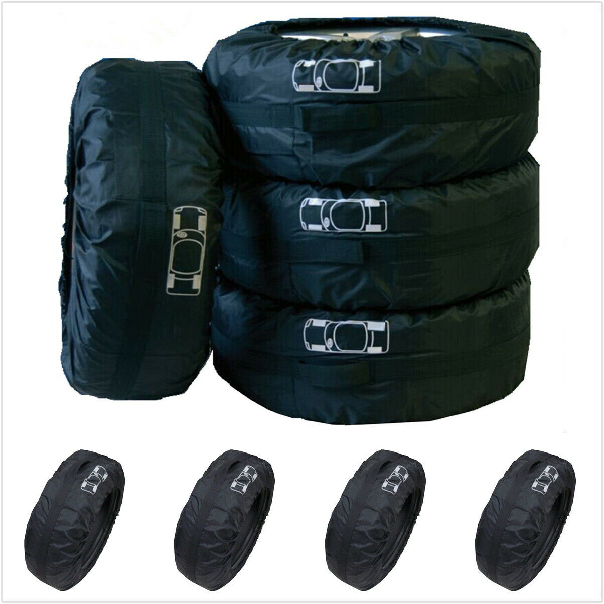 4x SUV Truck 4x4 Spare Tyre Storage Protection Cover Carry Tote Bag 16"-22" Tire
