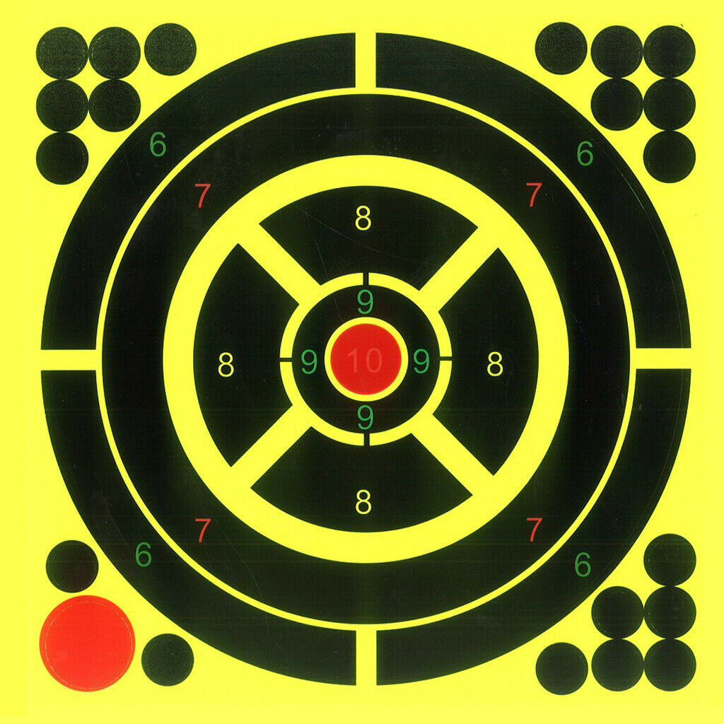 10 Pieces Shooting Training Paper Target Splatter Adhesive Stick 8x8inch