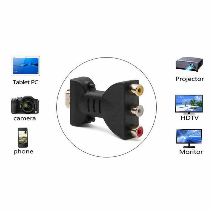 HDMI-compatible Male to 3 RCA Female Composite AV Audio Video Adapter Converter