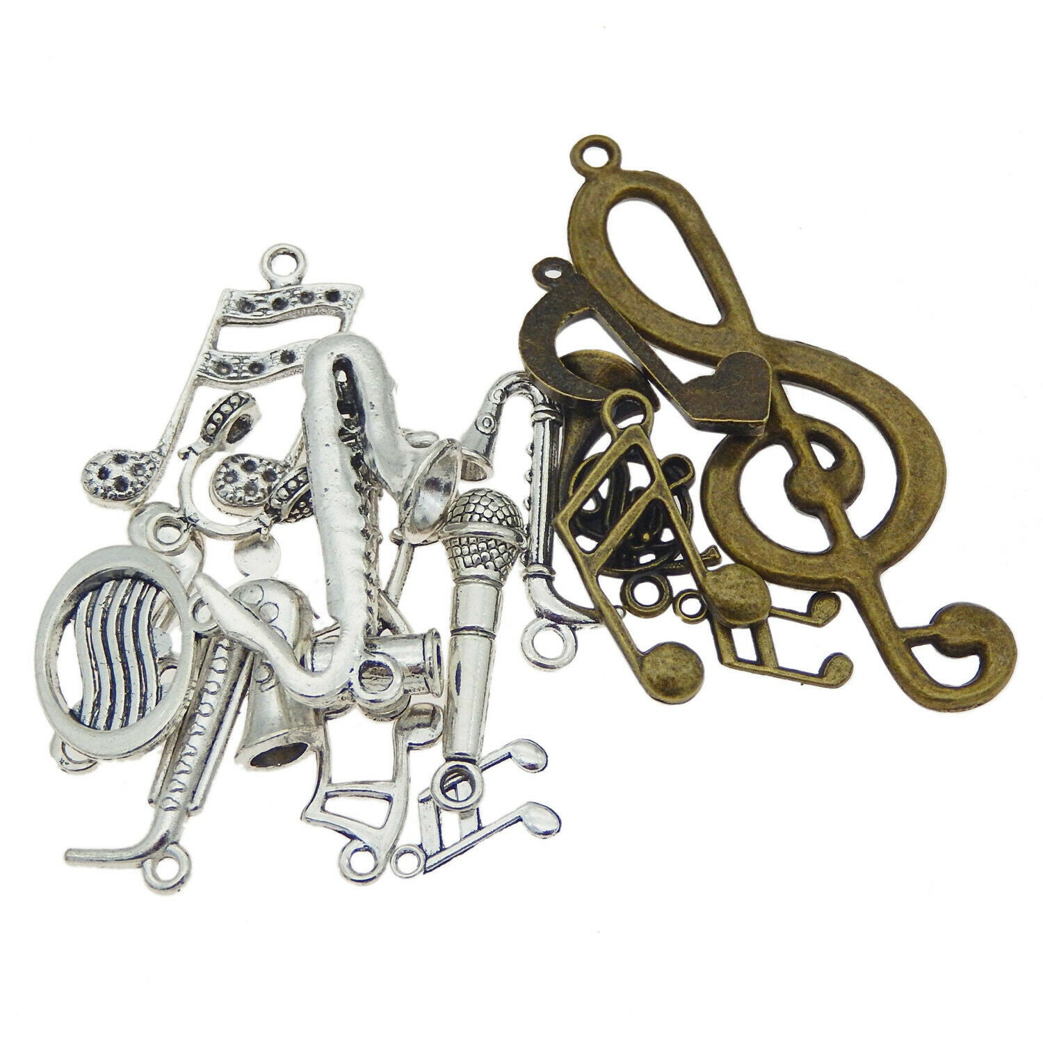 Lot of 20 Retro Alloy Musical Instruments Pendant Jewelry Making Findings 2-3cm