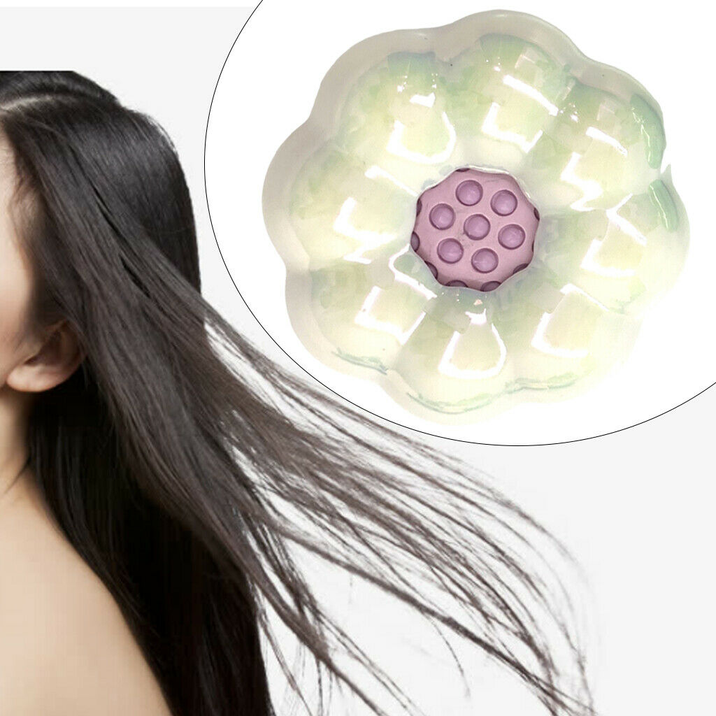 Cute Hair Brush Massage Brush for Men Women Curly Natural Hair White Flower