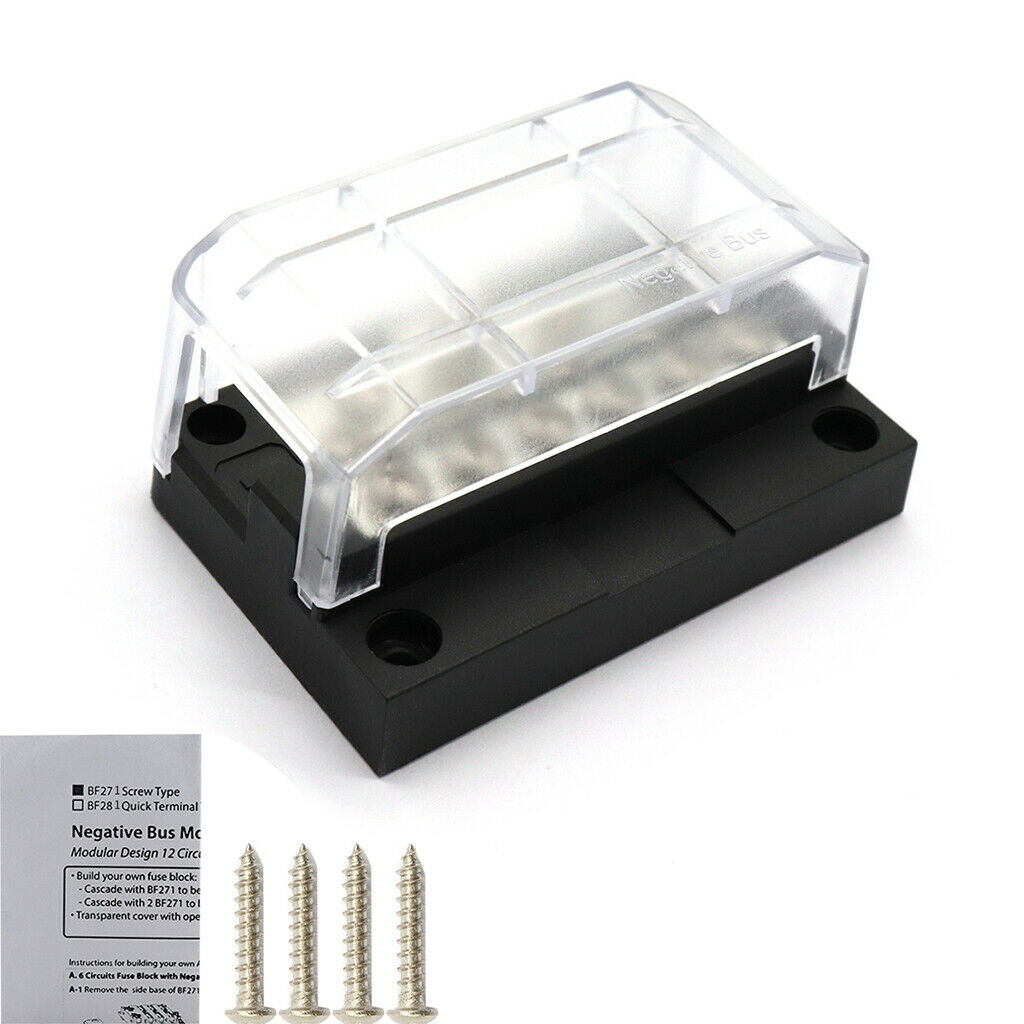 12 Position M5 Stud Bus Bar Terminal, Power and Ground Junction Distribution