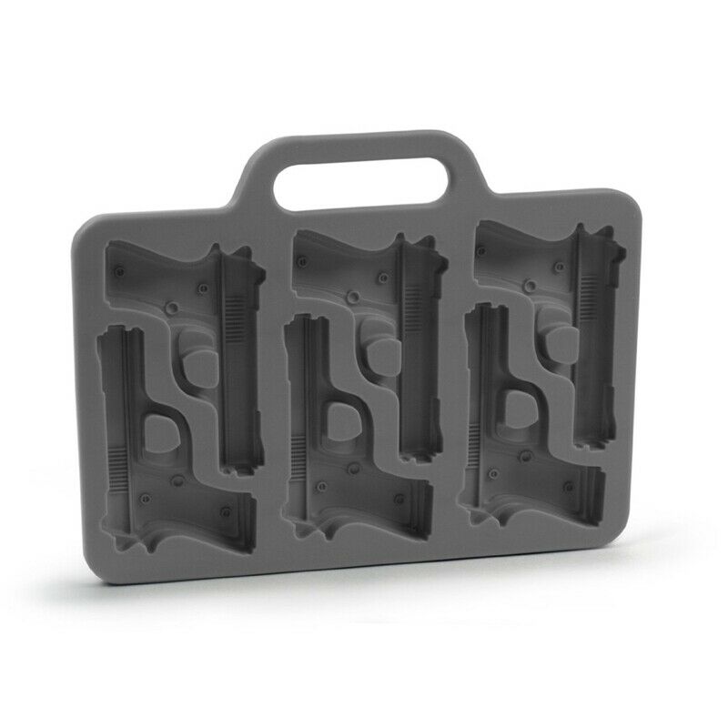 Stylish Gun Shaped Silicone Ice Mould Mold Tray DIY-Black H8H8H8