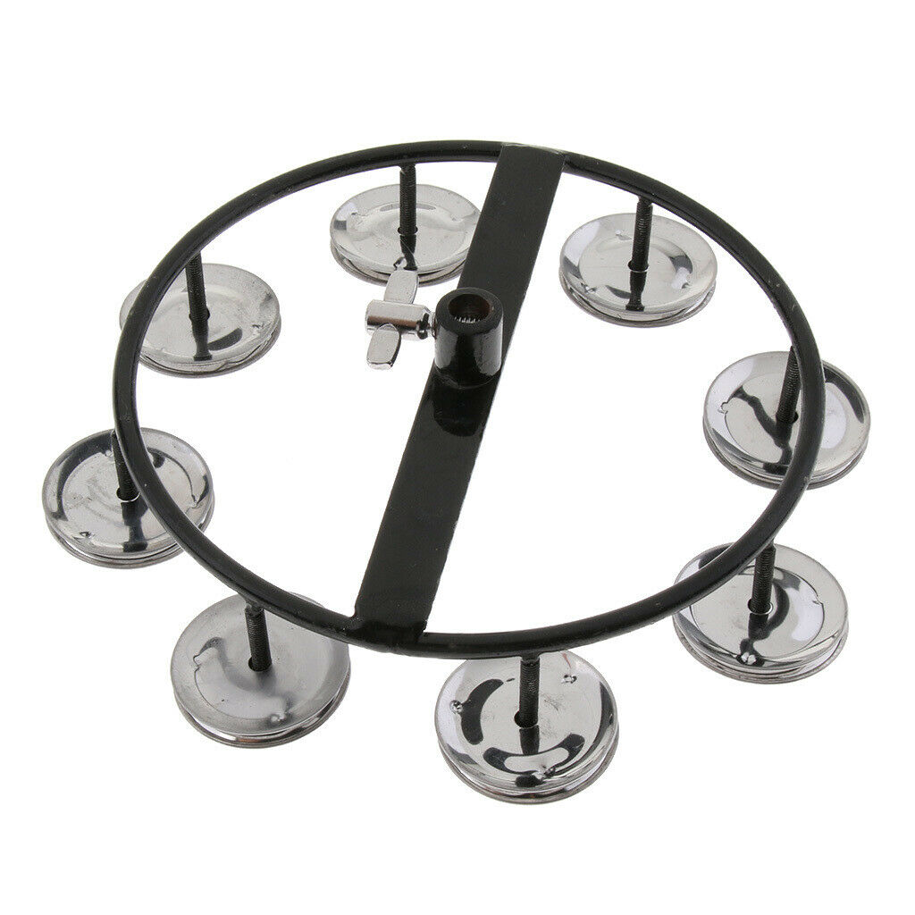 4 Pairs Hi Hat Tambourine Jingle Ring Hand Drum Set Percussion Instrument