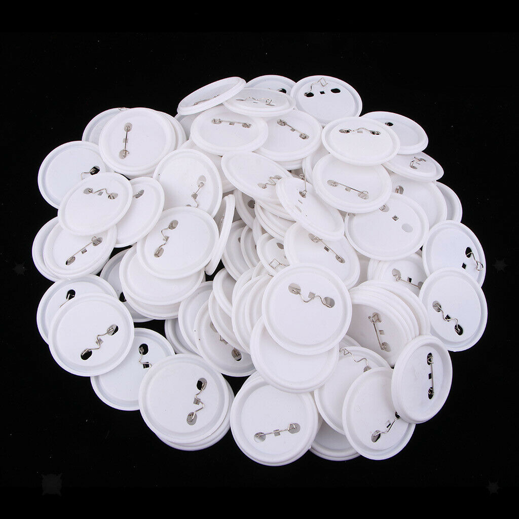 Button Parts 58mm Button Maker Parts 2.28Inch 100Pcs Top/Bottom Cover Clip Pin